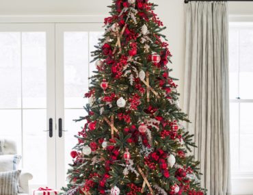 Balsam Hill California Baby Redwood Tree with Nordic Frost Ornaments