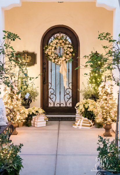 Silver and Gold Christmas Entryway