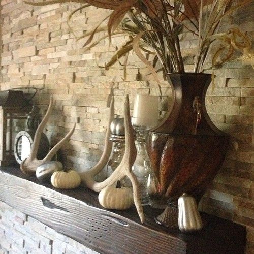 Deer Antlers and Feathers as Mantel Pieces