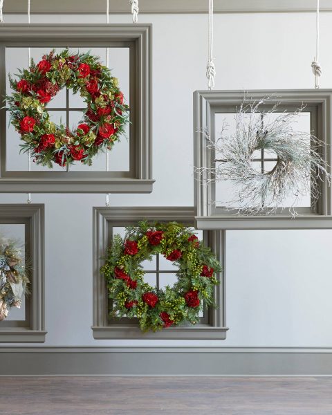 decorated Christmas wreaths