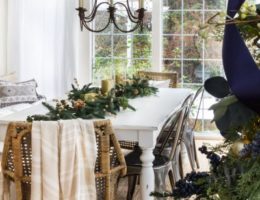 Christmas Tablescape with Natural Hues of green