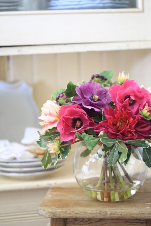 Lovely dahlias lend vibrant color to any room