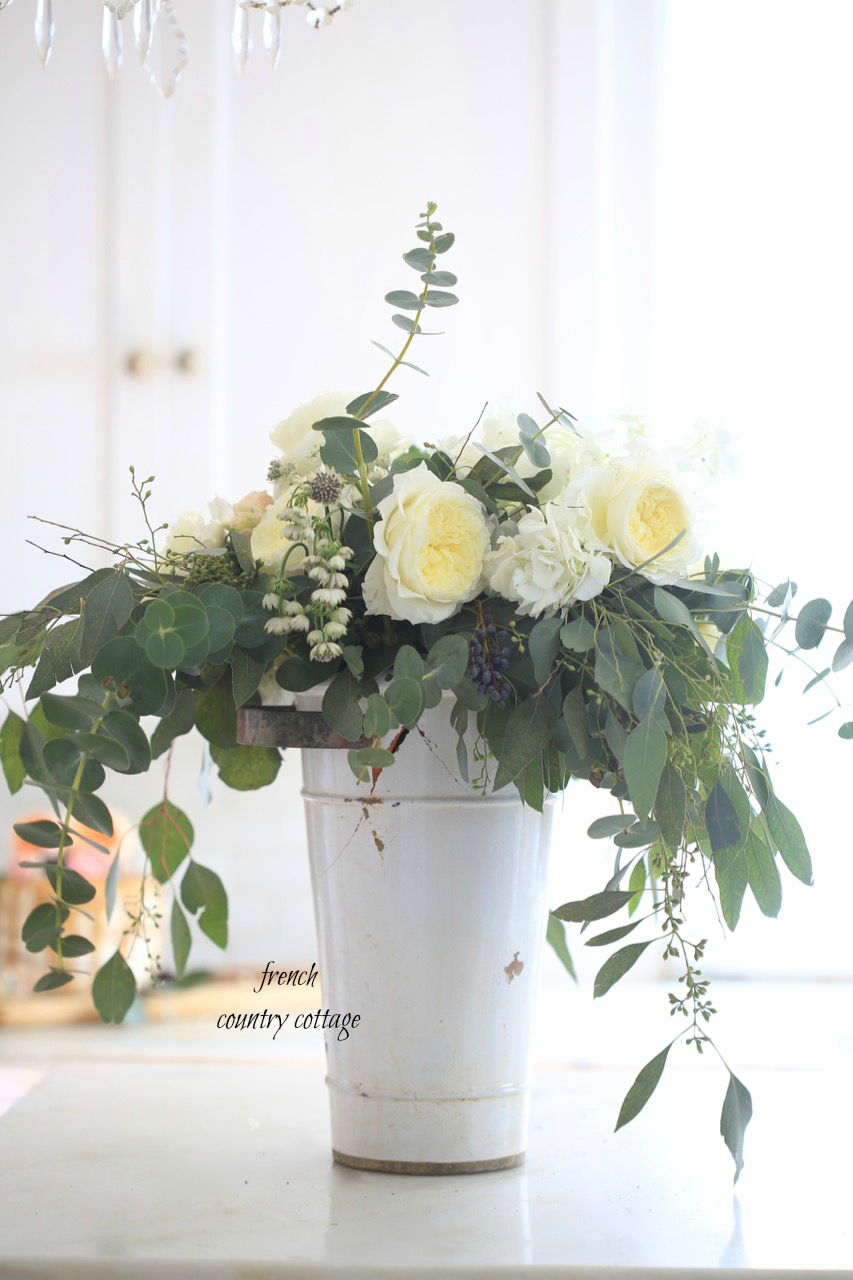 Winter White Farmhouse Style grocery store flower arrangement - French  Country Cottage