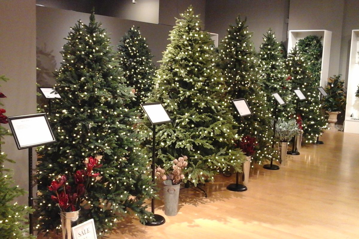 Balsam Hill trees in store at Cherry Hill Mall