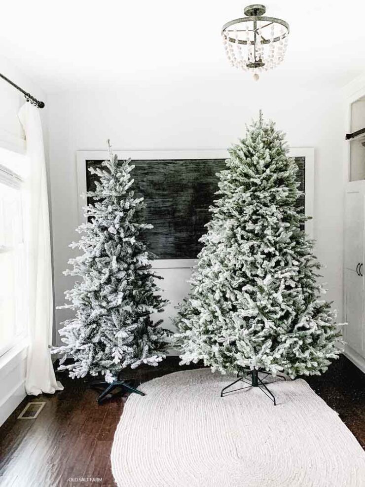 Target vs Balsam Hill flocked Christmas trees 