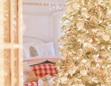 Christmas tree in bedroom
