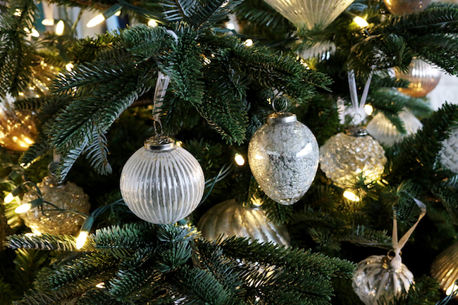 French Country ornaments on tree