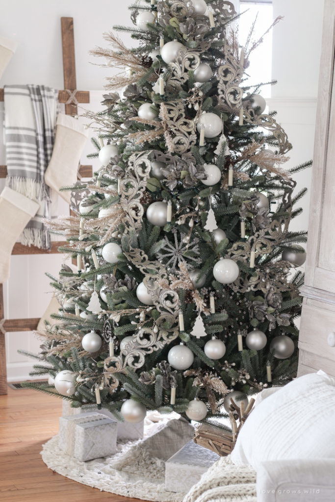 decorated artificial christmas tree
