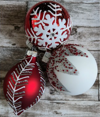 Red and white ornaments