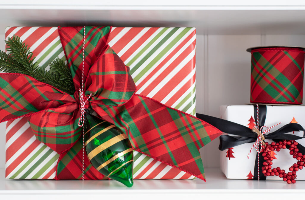 Christmas Tree Wrapping Paper - Red Simple Classic Evergreen Gift Wrap -  Graphic Spaces