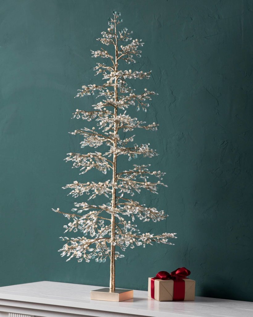 balsam hill crystal and pearl champagne tree
