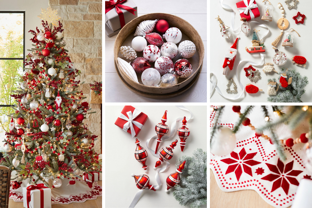 Red and White Scandinavian Christmas Decorating Theme