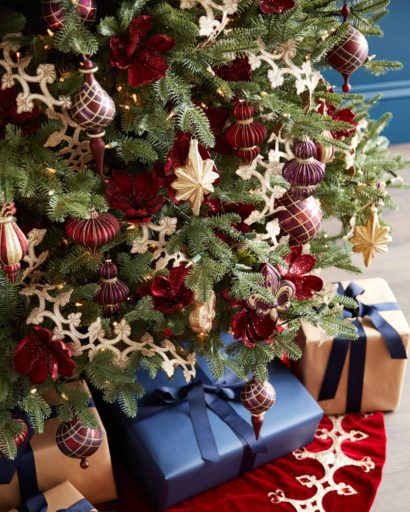 A decorated BH Balsam Fir Christmas Tree