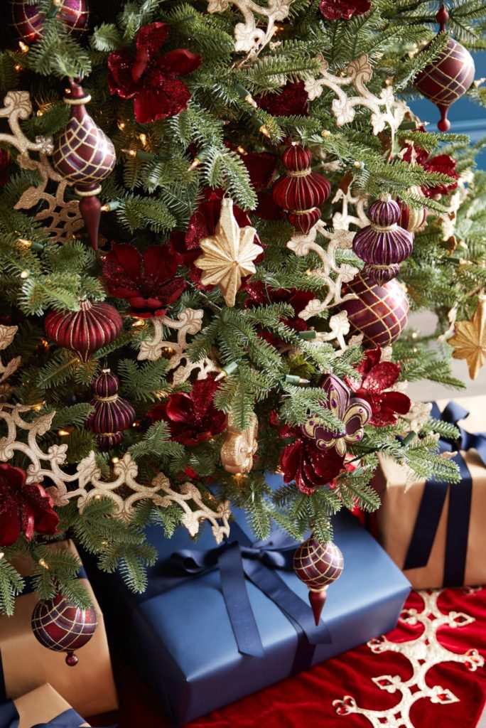 A decorated BH Balsam Fir Christmas Tree